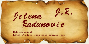 Jelena Radunović vizit kartica